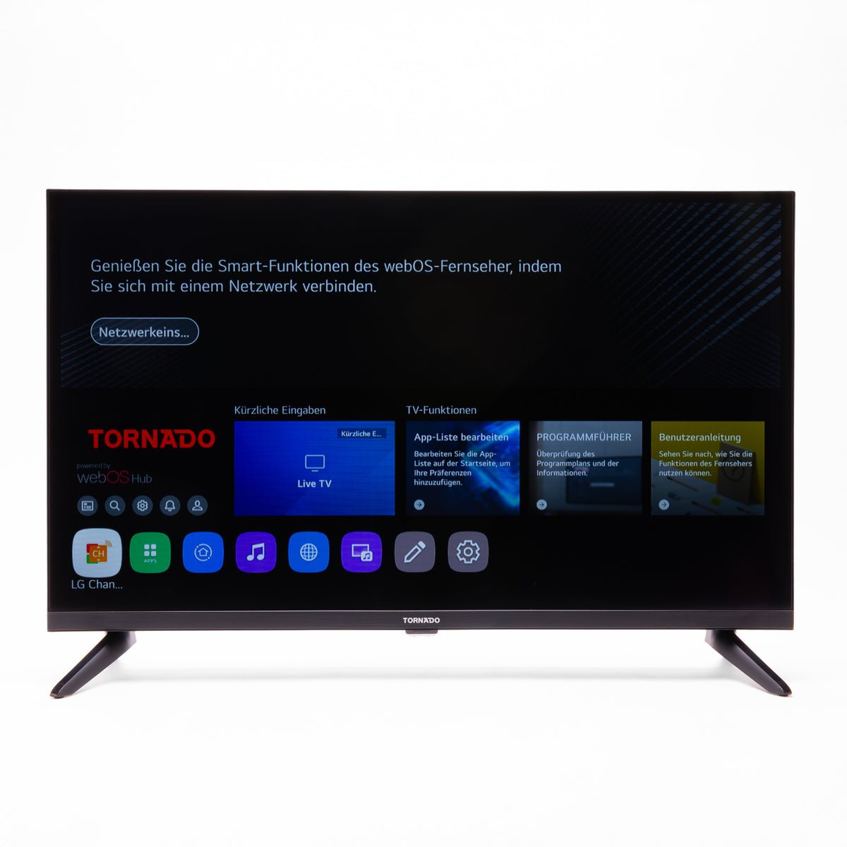 Tornado 32" HD Frameless Smart TV: WebOS 23, HDR Ready, Dolby Digital Plus, BT 5.0, 2x8W Speakers, 3xHDMI/2xUSB