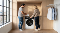 Tornado 8kg Front Load Inverter Washer: 1400rpm, A Eff, Steam Prog, Rapid 15min, Self-Clean Drum, 15 Progs, Auto Balance.