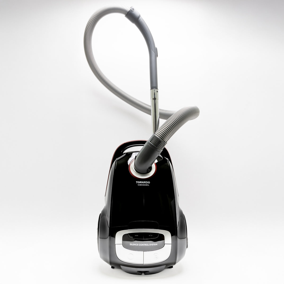 Tornado Bagged Cylinder Vacuum: 800W/210W Suction, 4L Fabric Bag, H10 HEPA, 5m Cable/8m Radius, Eco Brush.