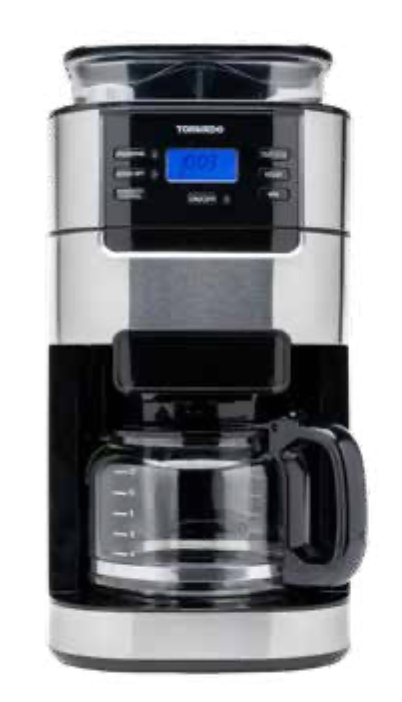 Tornado Grind & Brew Coffee Machine: Conical Burr Grinder, 200g Hopper, 1.5L Tank, 12 Cups, Stepless Grind, LCD Ctrl, 75-85°C Brew