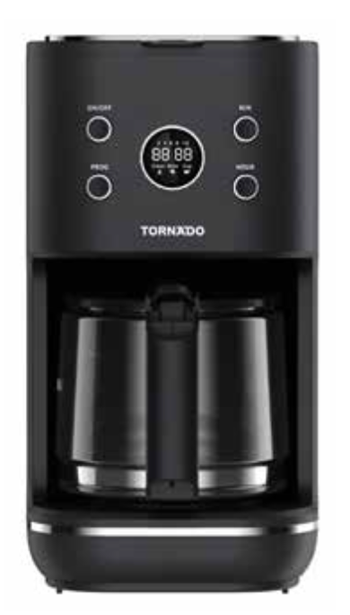 Tornado Retro American Coffee Machine: 1000W, 1.5L Tank (12 Cups), Keep-Warm 40min, Anti-Drip, Reusable Filter, LED Indicator