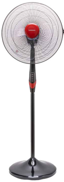 Tornado 18" Telescopic Stand Fan: 75W, 3 Speeds, 80-120° Osc, 15-30° Tilt, 46dB Quiet, Black/Red