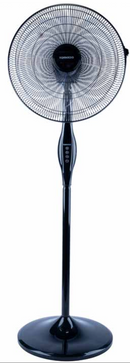 Tornado 16" Stand Fan: 60W, 4 Blades, 3 Speeds, 80-120° Osc, 15-30° Tilt, 46dB Quiet, Black