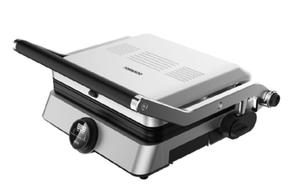 Tornado TGC-5406-GS Ceramic Contact Grill: 1500-1800W, Up to 280°C, Push-Turn LED Ctrl, Adj Height, Removable Non-Stick Plates, Drip Tray