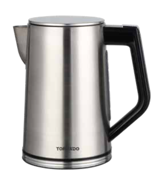 Tornado 1.7L Digital SS Kettle: 1850-2200W Concealed Heat, 5 Temp Presets (45-100°C), LED Touch Ctrl, Push-Button Lid, Auto Shut-Off/Boil-Dry.
