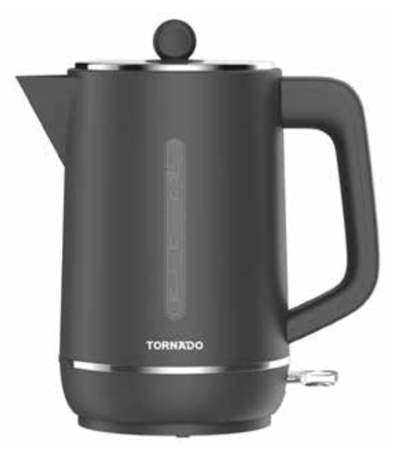 Tornado 1.7L Retro Electric Kettle: 1850-2200W Concealed Heat, Matte Finish, Lift-Off Lid, Removable Filter, Auto Shut-Off/Boil-Dry, Cord Storage