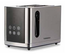 Tornado Digital 2-Slice Toaster 800W: Brushed SS, LED Touch Ctrl, 100x100mm, 7 Levels, Self-Centering, Defrost/Reheat/Cancel