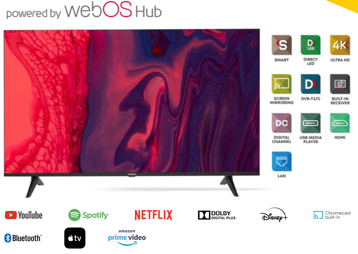 Tornado Smart TV 50" 4K UHD senza cornice — WebOS 23