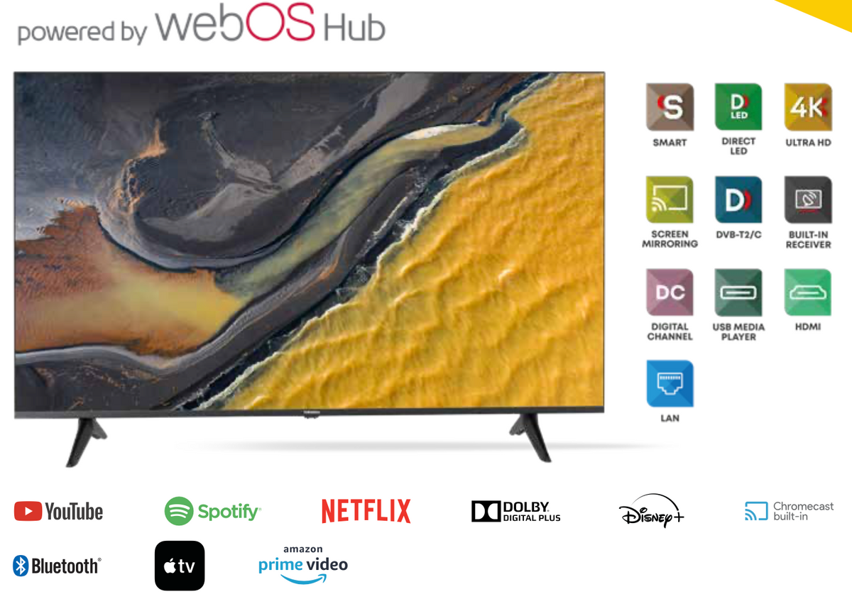Tornado Smart TV 55" 4K UHD senza cornice — WebOS 23