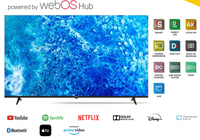 Tornado 65" 4K UHD Frameless Smart TV: WebOS 23, HDR10/HLG, Dolby Digital Plus, BT 5.0, Voice Remote, 2x10W, 3xHDMI/2xUSB