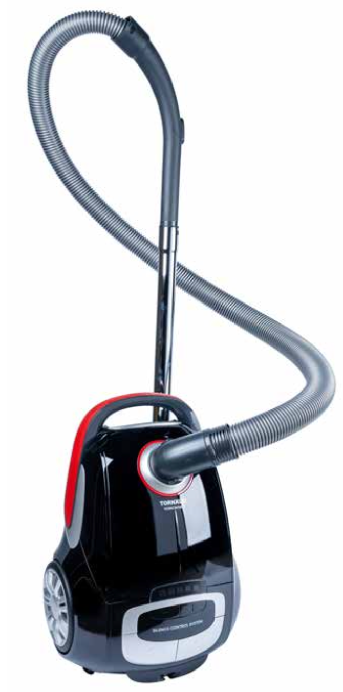 Tornado Bagged Cylinder Vacuum: 800W/210W Suction, 4L Cloth Bag, H10 HEPA, 8m Cable/11m Radius, Eco Brush.