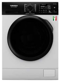 Tornado 10kg Front Load Inverter Washer: 1400rpm, A Eff, Steam Prog, Rapid 15min, Self-Clean Drum, 15 Progs, Auto Balance