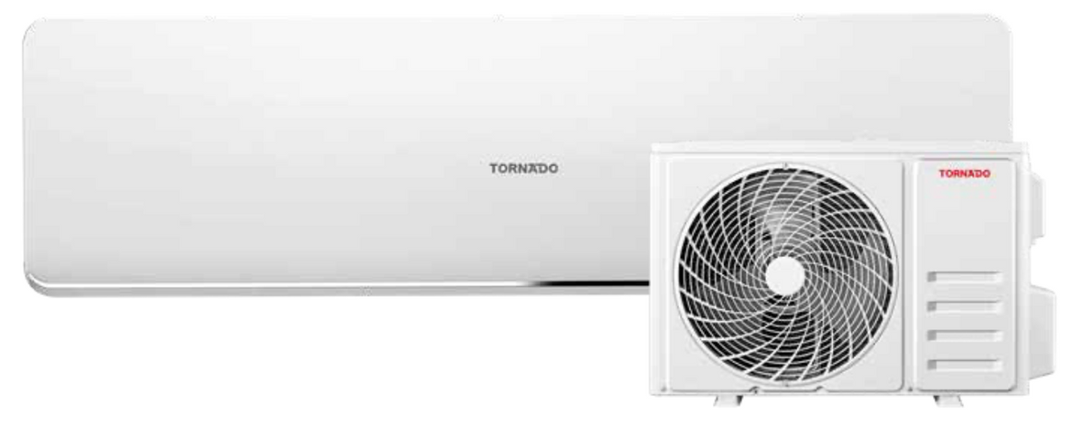 Tornado 12000BTU Inverter Split AC: 3.5kW Cool/3.8kW Heat, A++/A+ Eff, Wi-Fi Ctrl, Quiet 30dB, R32 Refrigerant, Covers 15-23m²